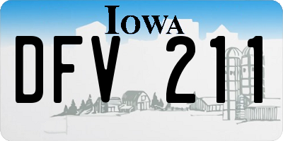 IA license plate DFV211
