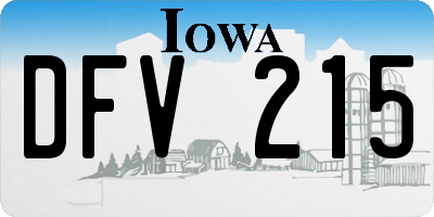 IA license plate DFV215