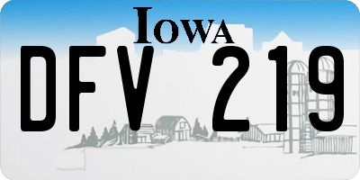 IA license plate DFV219