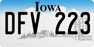 IA license plate DFV223