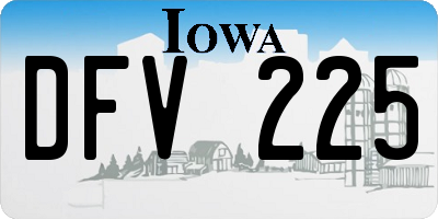 IA license plate DFV225