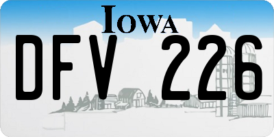 IA license plate DFV226