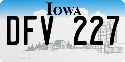 IA license plate DFV227