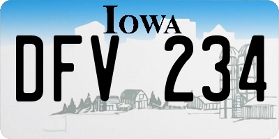 IA license plate DFV234