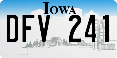 IA license plate DFV241