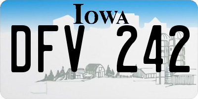 IA license plate DFV242