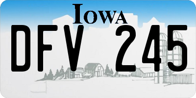 IA license plate DFV245
