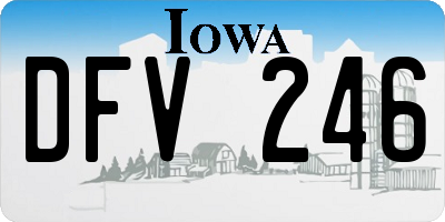 IA license plate DFV246