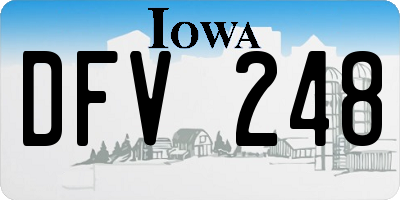 IA license plate DFV248
