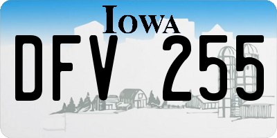 IA license plate DFV255