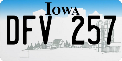 IA license plate DFV257