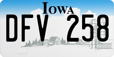 IA license plate DFV258