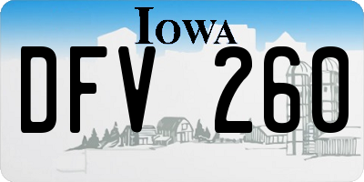IA license plate DFV260