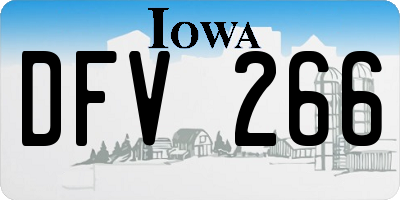IA license plate DFV266