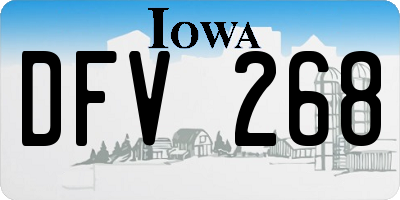 IA license plate DFV268