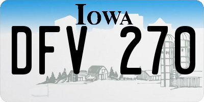 IA license plate DFV270