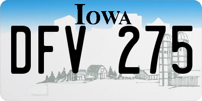 IA license plate DFV275