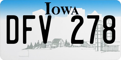 IA license plate DFV278