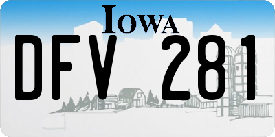IA license plate DFV281