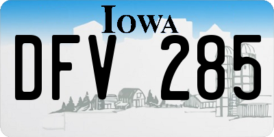 IA license plate DFV285