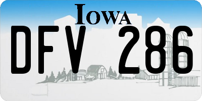 IA license plate DFV286