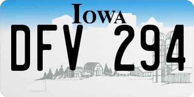 IA license plate DFV294