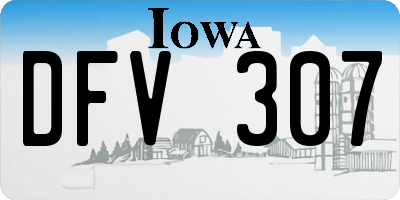 IA license plate DFV307