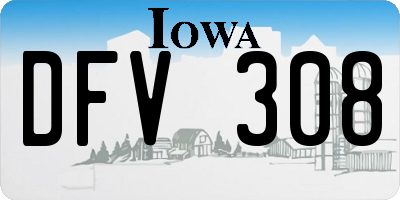 IA license plate DFV308