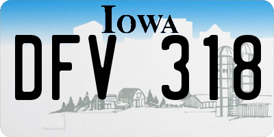IA license plate DFV318