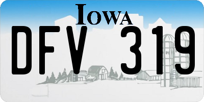 IA license plate DFV319