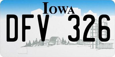 IA license plate DFV326