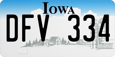 IA license plate DFV334