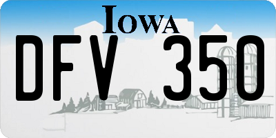 IA license plate DFV350