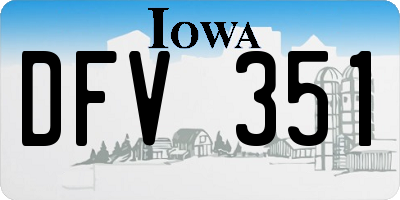 IA license plate DFV351