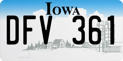 IA license plate DFV361