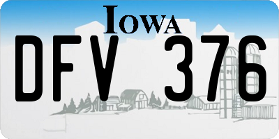 IA license plate DFV376