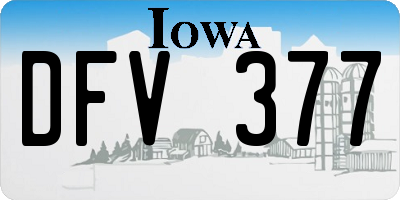 IA license plate DFV377