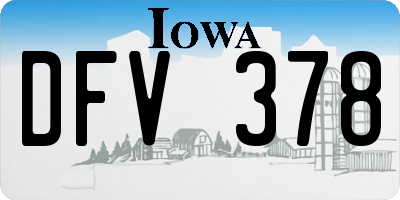 IA license plate DFV378