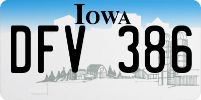 IA license plate DFV386