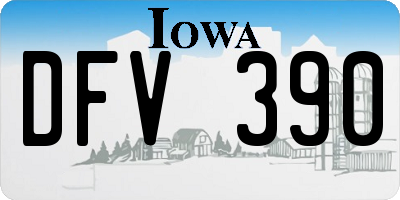 IA license plate DFV390