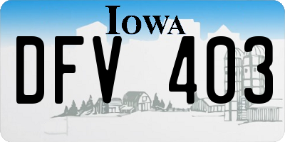IA license plate DFV403