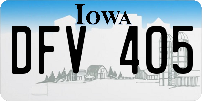 IA license plate DFV405
