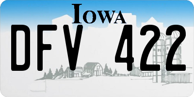 IA license plate DFV422