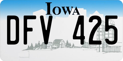 IA license plate DFV425