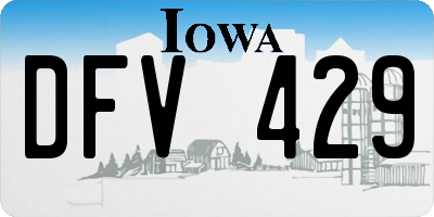 IA license plate DFV429