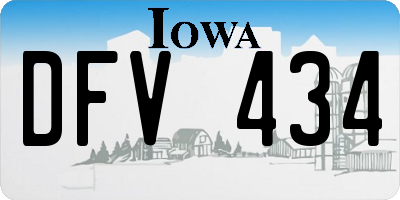 IA license plate DFV434