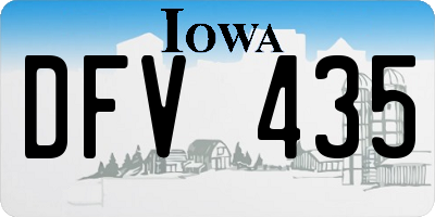 IA license plate DFV435