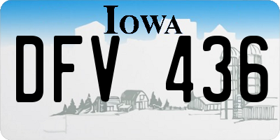 IA license plate DFV436