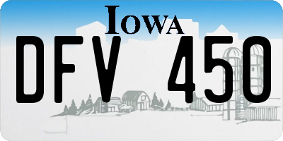 IA license plate DFV450