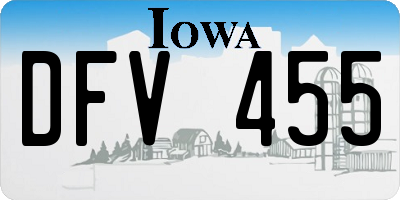 IA license plate DFV455